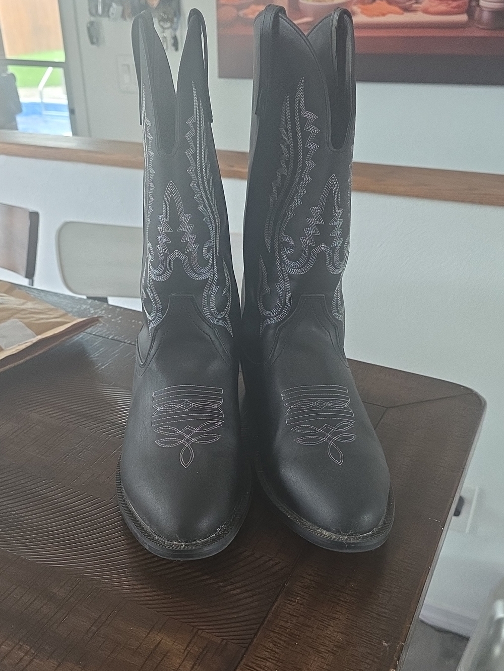 Men's Black Embroidered Western Boots